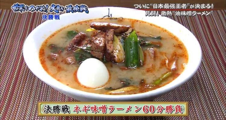 絶対王者max鈴木の歴史に残る死闘 ネギ味噌ラーメン60分勝負 を実況リポート 最強大食い王決定戦 テレ東プラス 絶対王者max鈴木の歴史に残る死闘 ネギ味噌ラーメン60分勝負 を実況リポート 最強大食い王決定戦 テレ東プラス