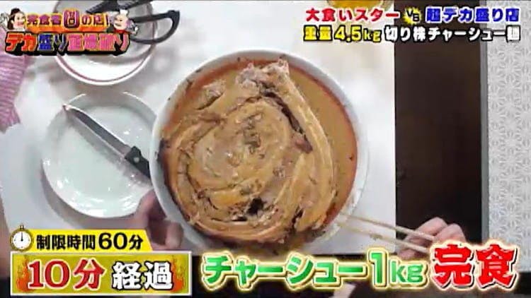 大食いスターvsデカ盛り 丼ぶりを覆う超巨大チャーシュー麺 総重量8キロのハンバーグランチに挑む テレ東プラス
