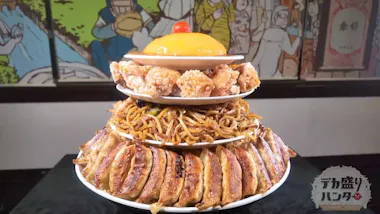 ‼️VIP限定購入可能‼️肖戦 巨大肉球 置物 セット❣️1日限定❣️4点セット❣️ 総重量5kg＞「大阪王将」人気メニュー爆盛りタワー！現役最強vs元力士