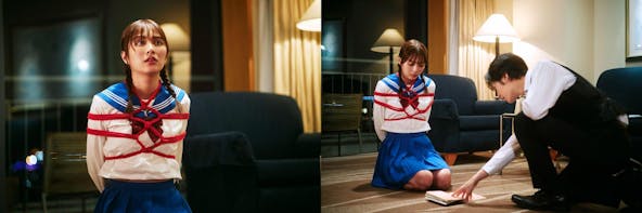 Ⓒ「来世ではちゃんとします3」製作委員会 「来世ではちゃんとします3」緊縛写真(組み)